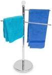 Relaxdays Handtuchst&auml;nder mit 3 beweglichen Handtuchstangen f&uuml;r Badet&uuml;cher und