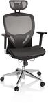 hjh OFFICE 657030 Profi B&uuml;rostuhl Venus ONE Netzstoff Schwarz/Grau ergonomischer