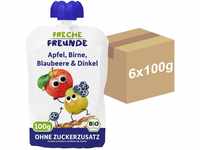 FRECHE FREUNDE Bio Quetschie Apfel, Birne, Blaubeere & Dinkel, Fruchtmus mit...