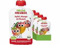 FRECHE FREUNDE Bio Quetschie Apfel, Mango & Pfirsich, Fruchtmus im...