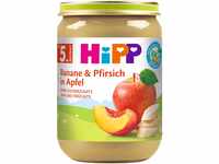 HiPP Früchte Banane und Pfirsich in Apfel, 6er Pack (6 x 190 g)