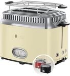 Russell Hobbs Toaster [f&uuml;r 2 Scheiben] Retro Edelstahl Creme...