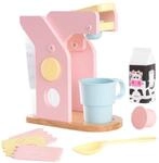 KidKraft Pastell Kaffeemaschine aus Holz f&uuml;r Kinderk&uuml;che mit Kapseln, Spielk&uuml;che