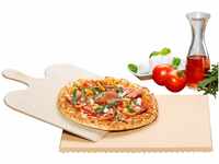 ROMMELSBACHER Pizza-/Brotbackstein Set PS 16 - Stein aus natürlicher Schamotte,