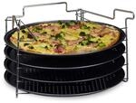 Relaxdays Pizzablech im 4er Set HBT: 20 x 32 x 32 cm Pizzab&auml;cker-Set mit 4