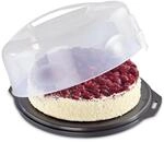 Xavax Kuchen-Transportbox rund mit Deckel Kuchenbeh&auml;lter 31,5 cm Durchmesser,