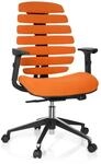 hjh OFFICE Profi B&uuml;rostuhl Ergo LINE II Stoff Orange, ergonomischer Drehstuhl, GS