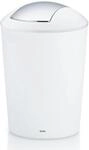 kela Schwingdeckeleimer weiss, Kosmetikeimer 5l mit Schwingdeckel, Kunststoff, MARTA,