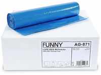 Funny LDPE-Regenerat Müllsäcke, blau, gerollt, 120 l, Typ 60, 1er Pack (1 x 250
