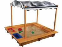 KidKraft Sandkasten mit Dach, Sandkiste aus Holz, Outdoor Spiele für Kinder,