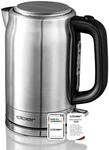 Cloer 4529 Wasserkocher Edelstahl, 2200 W, Wasserstandsanzeige, Trockengeh-und