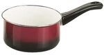IBILI Stielkasserolle Volc&aacute;n 16 cm aus emailliertem Stahl/Kunststoff, rot/schwarz