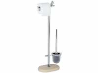 WENKO Stand WC-Garnitur Puro - WC-Bürstenhalter, Stahl, 29 x 72 x 15.5 cm,...