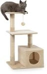 lionto Kratzbaum mit H&ouml;hle & viel Sisal, 3 Ebenen, H&ouml;he 85 cm, Beige