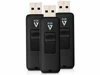 V7 VF24GAR-3PK-3E Slider USB 2.0 Speicherstick 4 GB schwarz (3er Pack)