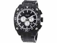 Just Watches Herren-Armbanduhr XL Analog Quarz Edelstahl 48-STG2373BK-SL