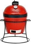 Kamado Joe - Joe Jr. 13,5 Zoll tragbarer Holzkohlegrill in Rot mit gusseisernem