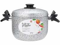 Home Salt N'Pepper Nudeltopf Antihaft, Aluminium, 4 Liter, Schwarz/Grau, 20 cm