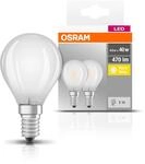 Osram LED Base Classic P Lampe, Sockel: E14, Warm White, 2700 K, 4 W, Ersatz...