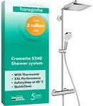 hansgrohe Crometta E - Duschsystem mit Thermostat, Regendusche (240 x 240 mm)...
