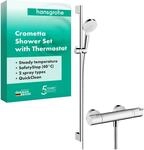 hansgrohe Crometta - Duschset mit Thermostat Ecostat 1001 CL, runder Duschkopf...