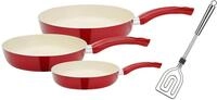 GSW 800358 Ceramica beige Pfannen-Set 4-teilig-inkl. Scala Alleswender,...