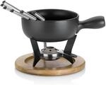 kela K&auml;sefondue-Set Country, 10-teilig, Durchmesser 25 cm, 2 L, Keramik, schwarz,