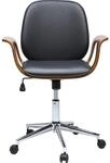 Kare Design B&uuml;rodrehstuhl Patron Walnut, Schwarz/ Braun, H&ouml;henverstellbar,