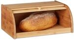 Relaxdays Brotkasten Bambus HBT: 16,5 x 40 x 27,5 cm Rollbrotkasten f&uuml;r...