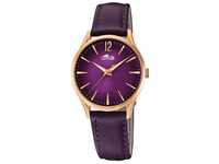 Lotus Watches Damen Datum klassisch Quarz Uhr mit Leder Armband 18407/4