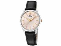 Lotus Watches Damen Datum klassisch Quarz Uhr mit Leder Armband 18406/4