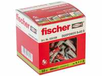 fischer 555108 DUOPOWER 8x40 S, grau/rot, Mit Schraube
