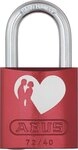 ABUS Aluminium-Vorhangschloss 72/40 "LoveLock" 6 mit Motiv Herz mit P&auml;rchen rot