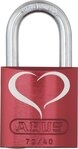 ABUS Aluminium-Vorhangschloss 72/40 "LoveLock" 2 mit Motiv Herz, rot, 09737