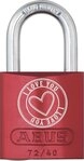 ABUS Aluminium-Vorhangschloss 72/40 "LoveLock" 5 mit Schriftzug I Love You, rot,