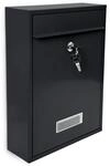 Relaxdays Design Briefkasten Metall Schwarz 26,5 x 35 x 8,5 cm