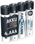 ANSMANN Akku AAA Micro Typ 1000mAh - 1,2V - Leistungsstarke NiMH AAA Akkus f&uuml;r