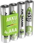 ANSMANN Akku AAA 550 mAh NiMH 1,2 V (4 St&uuml;ck) - Micro AAA Batterien wiederaufladbare