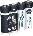 ANSMANN Akku AA 2700mAh NiMH 1,2V - Mignon AA Batterien wiederaufladbar, mit hoher