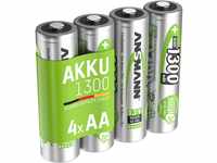 ANSMANN Akku AA Mignon 1300mAh 1,2V NiMH - wiederaufladbare Batterien AA Akkus...