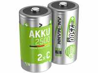 ANSMANN Akku C 2500 mAh NiMH 1,2 V (2 Stück) - Baby C Batterien...