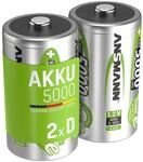 ANSMANN Akku Mono D 5000 mAh NiMH 1,2 V (2 St&uuml;ck) - Mono D Batterien