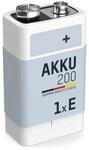 ANSMANN Akku 9V Block 200mAh NiMH mit geringer Selbstentladung - Wiederaufladbare