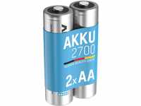 ANSMANN Akku AA 2700mAh NiMH 1,2V - Mignon AA Batterien wiederaufladbar, mit...