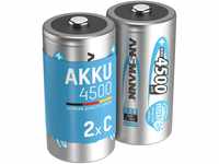 ANSMANN Akku C 4500 mAh NiMH 1,2 V (2 Stück) - Baby C Batterien...