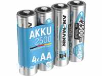 ANSMANN Akku AA 2500 mAh NiMH 1,2 V (4 Stück) - Mignon AA Batterien...