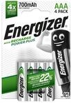 Energizer Recharge Power Plus - AAA Akkus (4 St&uuml;ck) -700 mAh NiMH Batterien - Bis zu