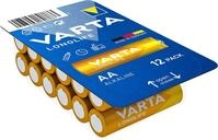 VARTA Batterien AA, 12 St&uuml;ck, Longlife, Alkaline, 1,5V, ideal f&uuml;r Fernbedienungen,