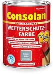 Consolan Wetterschutzfarbe, Deckender Holzschutz f&uuml;r Au&szlig;en, Silbergrau, 750ml