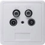 Axing SSD 4-00 Sat Twin-Dose 4-Loch Antennen-Steckdose Stichleitungsdose